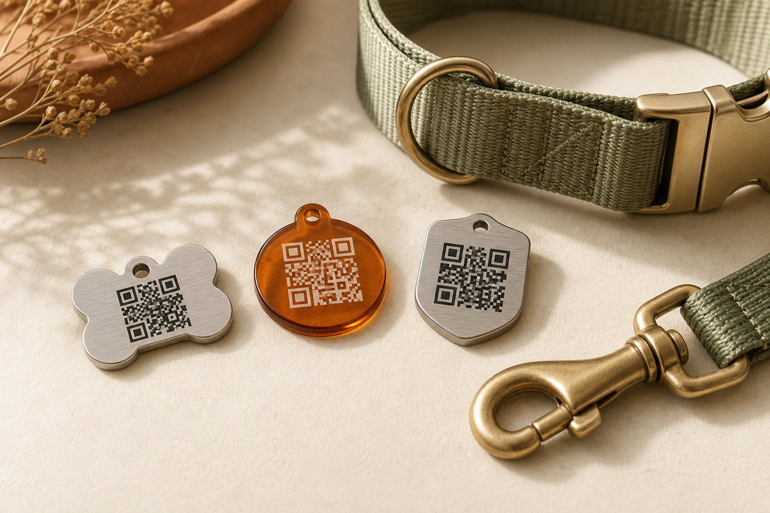 Opciones de placas QR personalizadas para perros